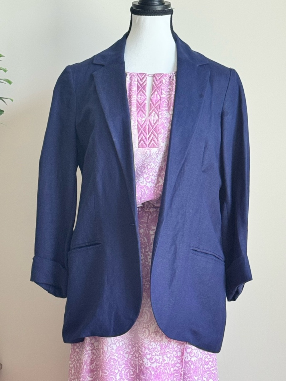 Navy Open-Front Women's Blazer Jacket size Medium